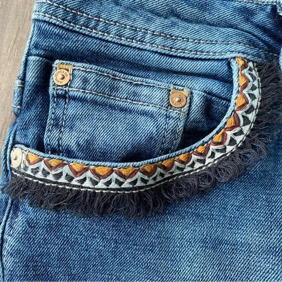 Mavi jeans Tess high rise skinny cropped with fringe and embroidery size 27-28 - Picture 5 of 16